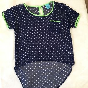Polka dot sheer blouse